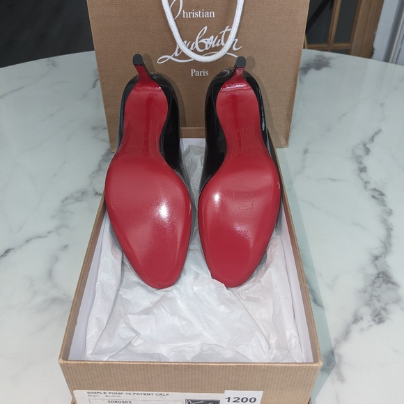 Christian Louboutin Simple Pump 70mm Black Patent Calf - Size 36.5 - Picture 4 of 15
